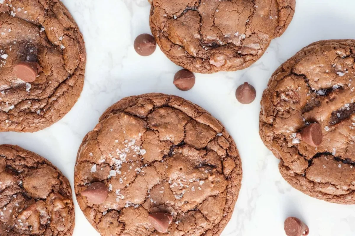 Fudgy Double Chocolate Brownie Cookies