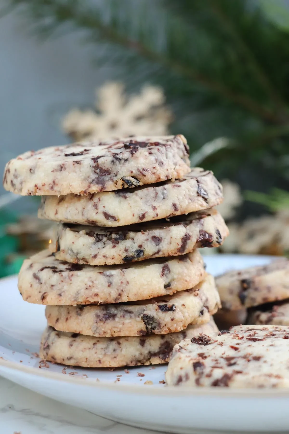 Almond Shortbread Cookies with Chocolate and Cherries