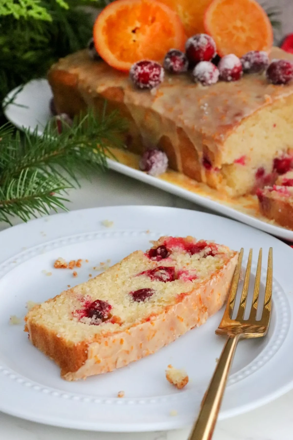 Easy Cranberry Orange Loaf Cake with Orange Glaze