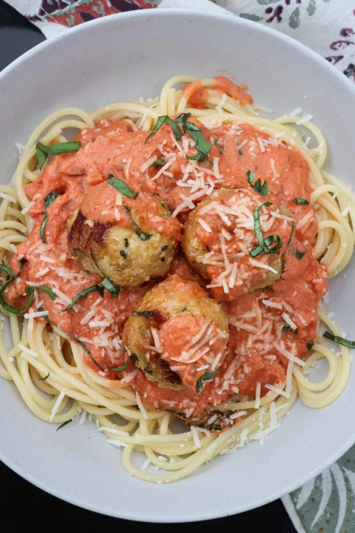 Spaghetti and Chicken Parmesan Meatballs
