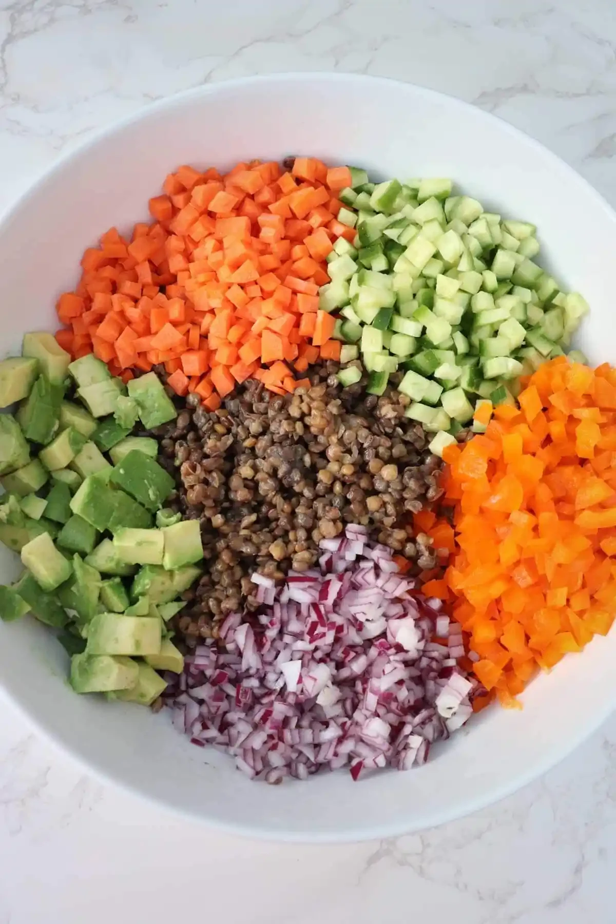 Easy Cold Lentil Salad with Cilantro Curry Vinaigrette