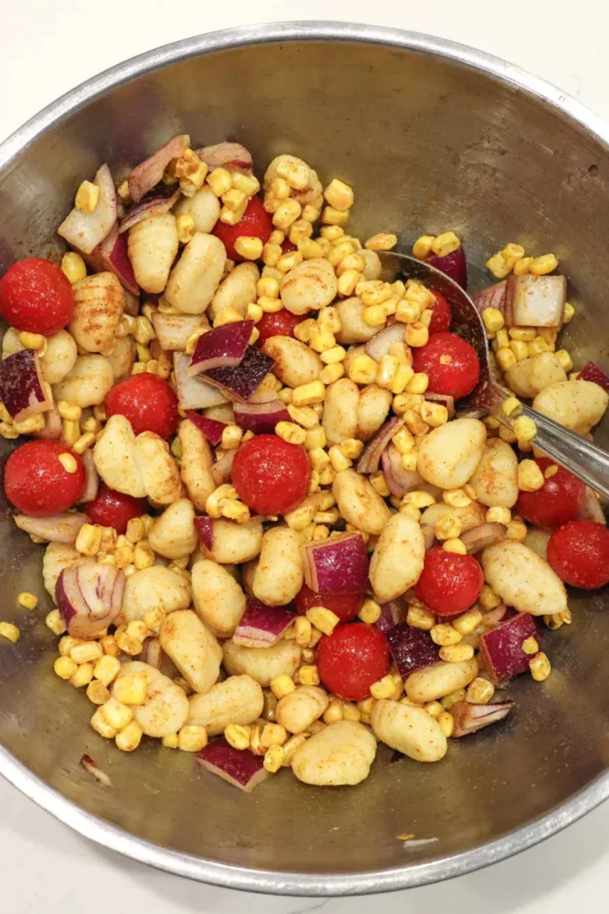 Sheet Pan Gnocchi with Chicken and Corn