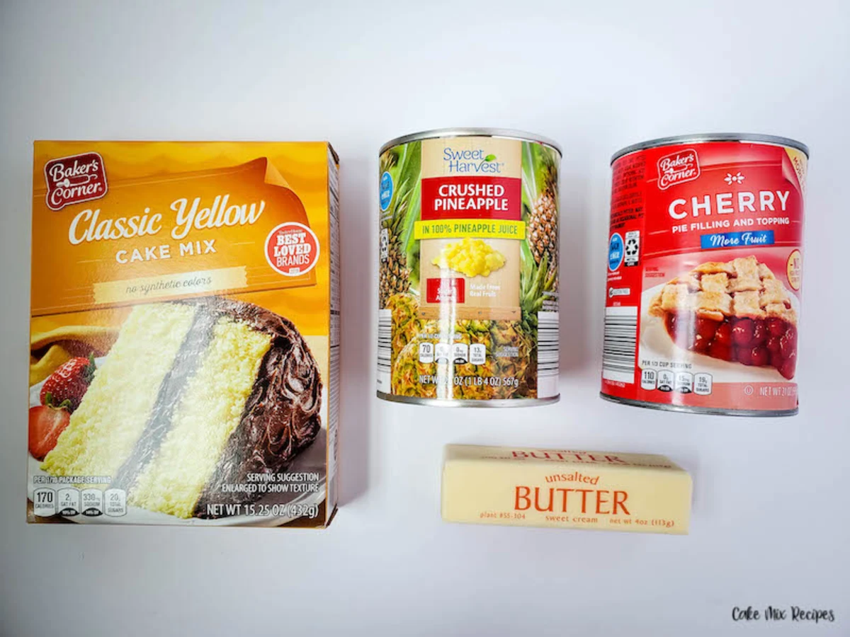 Pineapple Dump Cake with Cherries