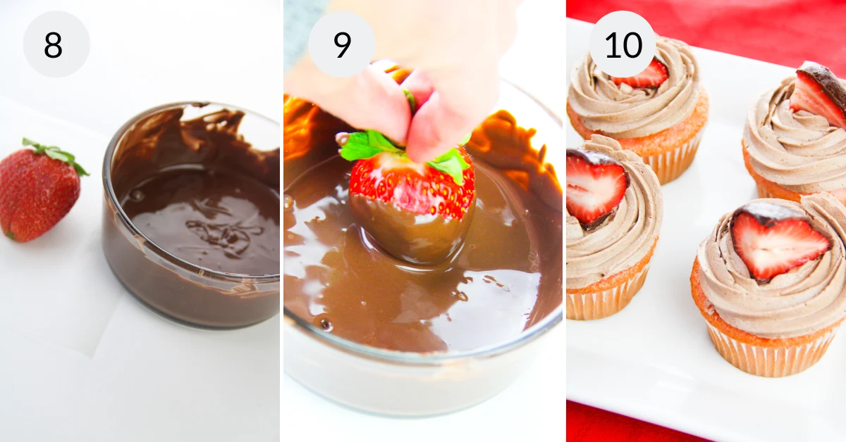 Chocolate Covered Strawberries Cupcakes