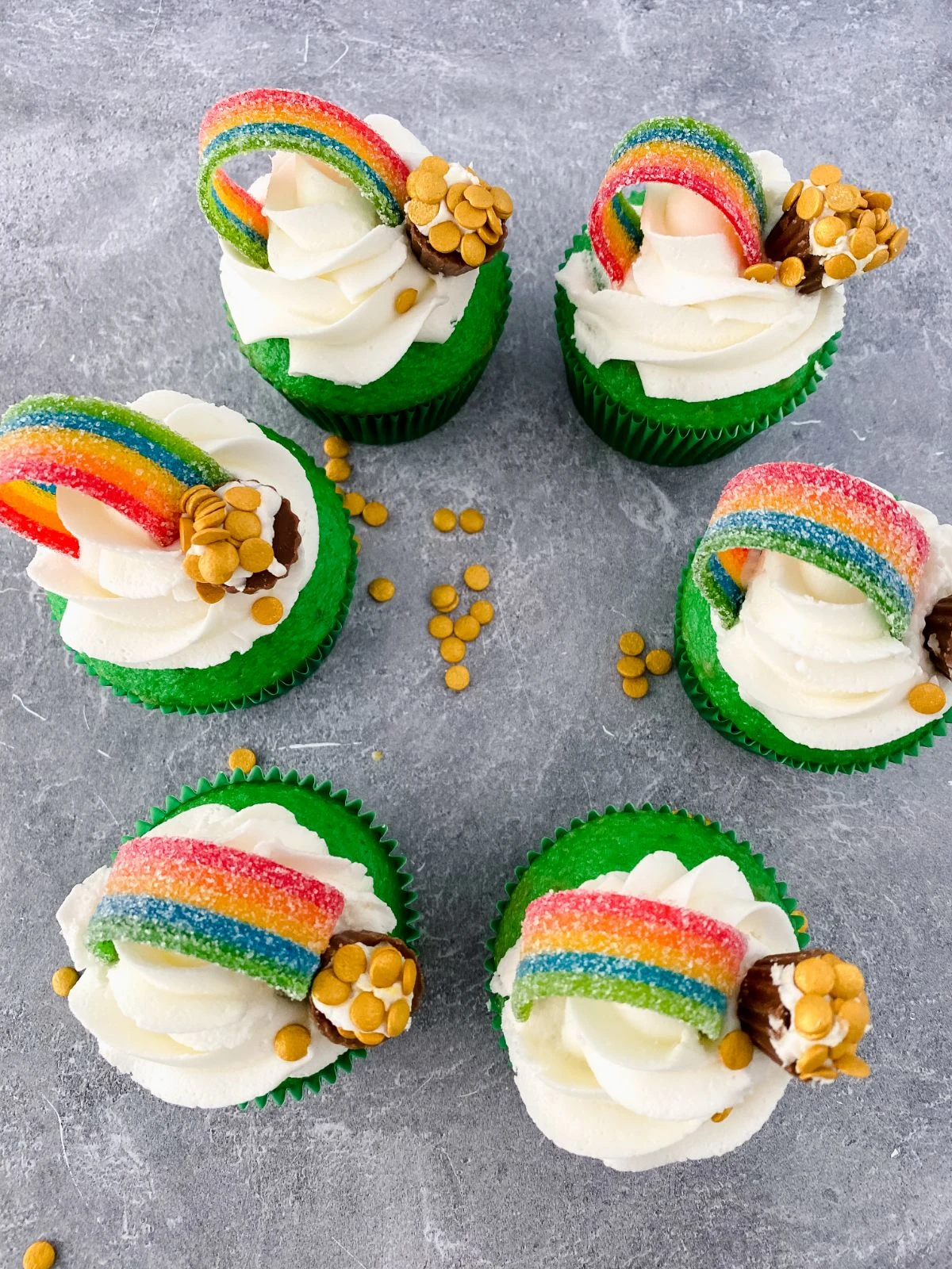 Rainbow St. Patrick’s Day Cupcakes