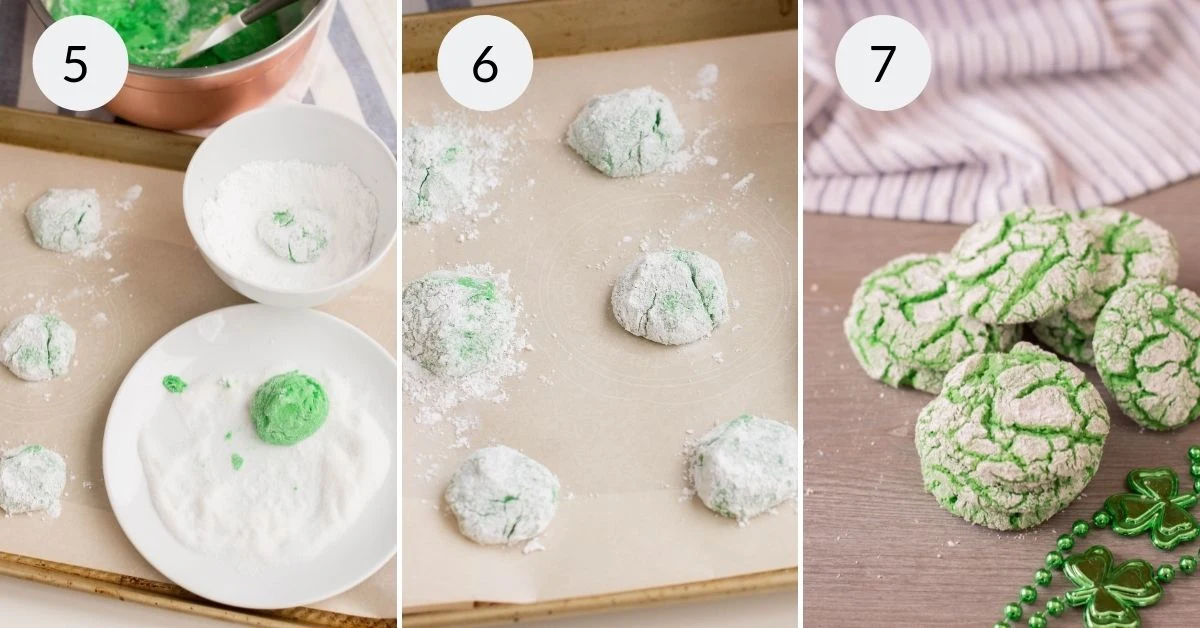 Green Vanilla Crinkle Cookies