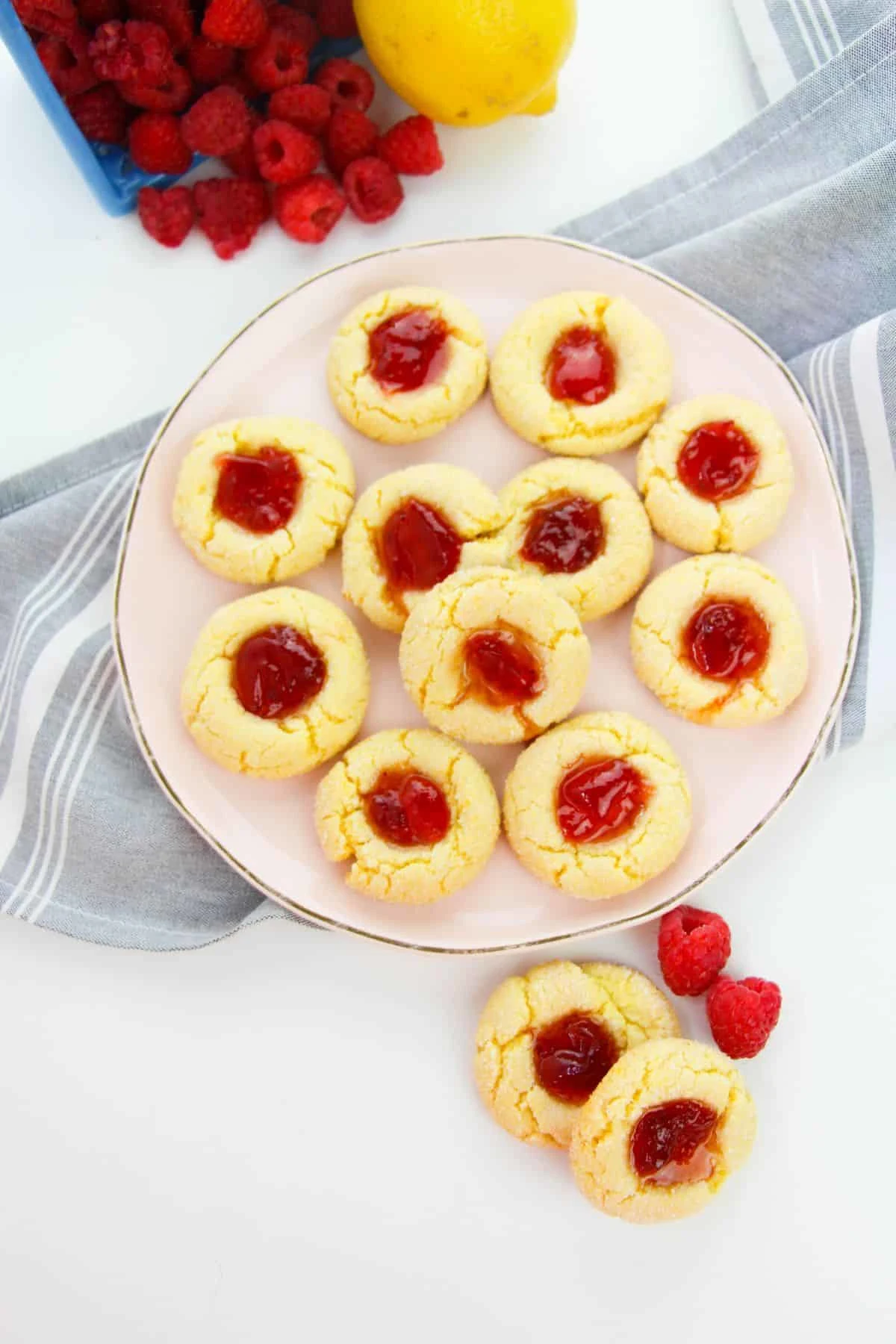 Raspberry Lemon Thumbprint Cookies