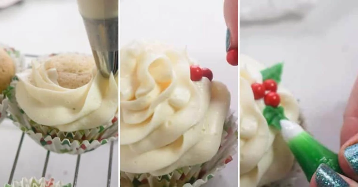Christmas Holly Cupcakes