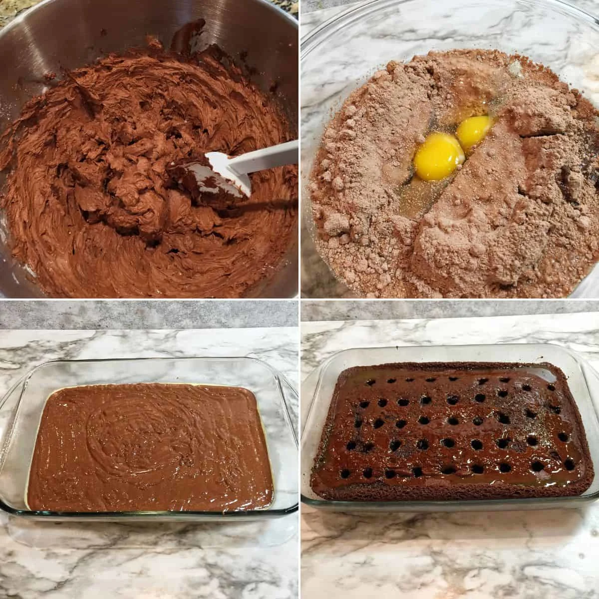 Chocolate Caramel Poke Cake