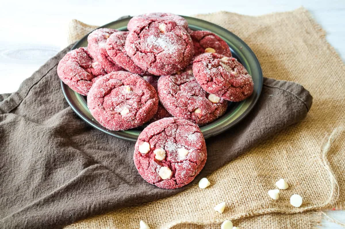 Red Velvet Cake Crinkle Cookies