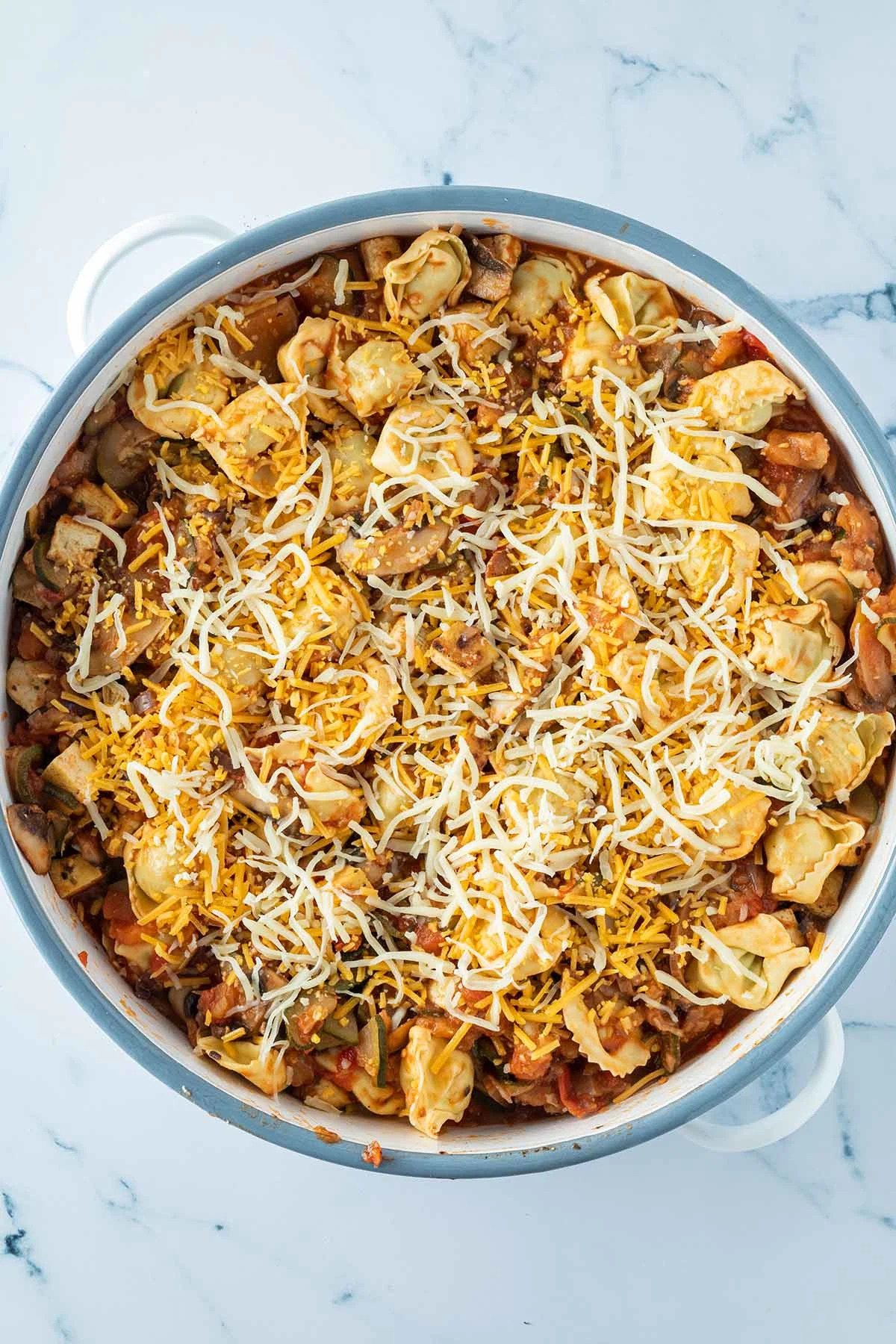 Easy Vegetarian Baked Tortellini Casserole