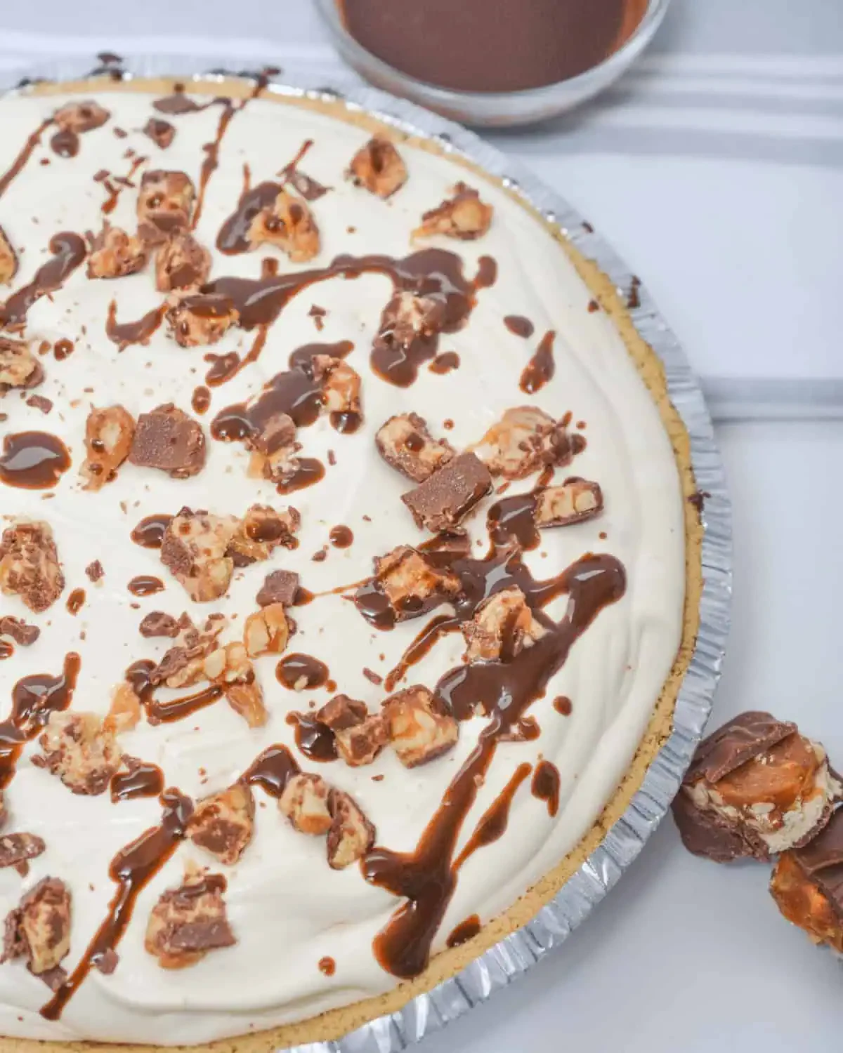 No Bake Snickers Pie