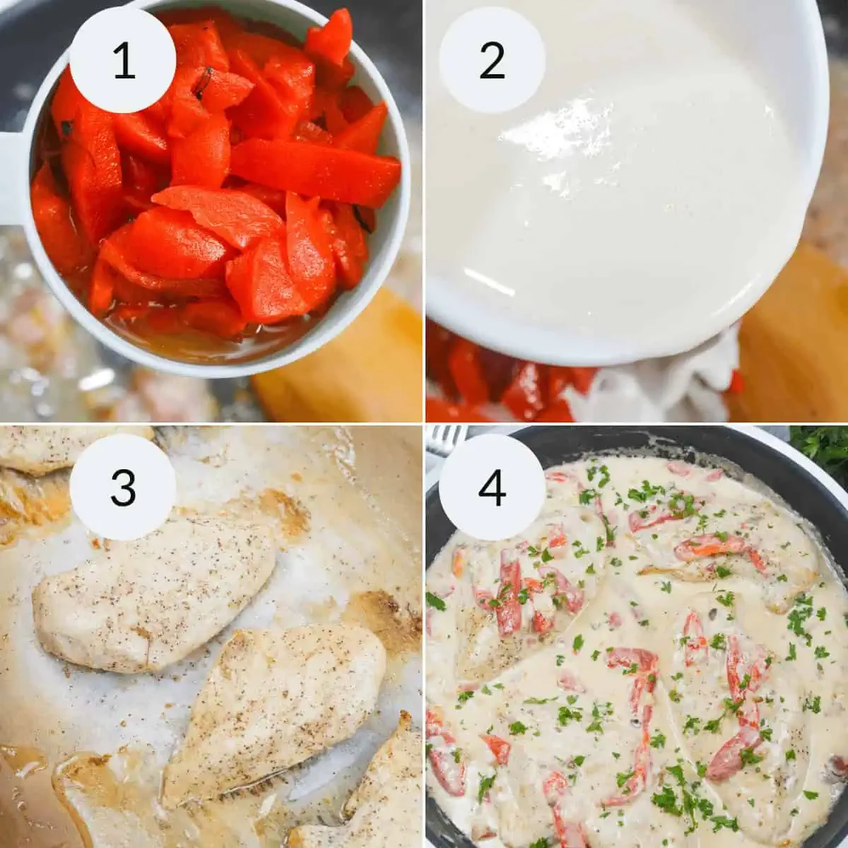 Chicken with Roasted Red Pepper Cream Sauce