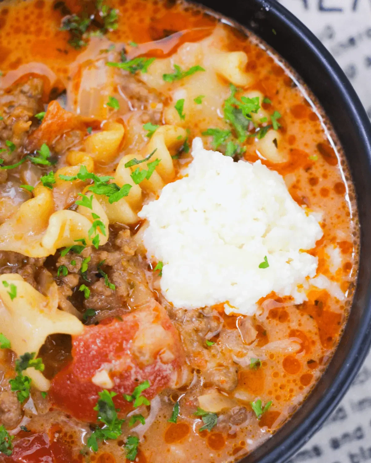 One Pot Lasagna Soup