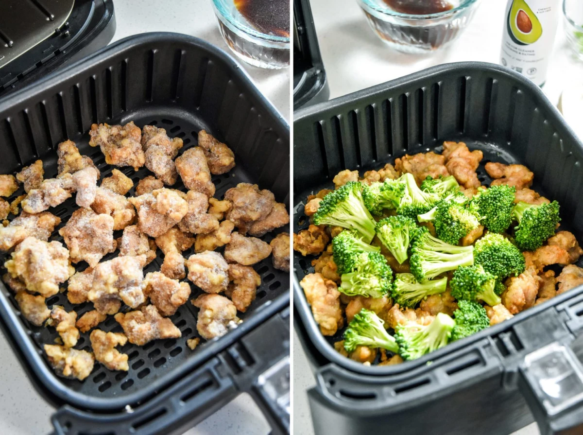 Air Fryer Trader Joe’s Orange Chicken and Broccoli