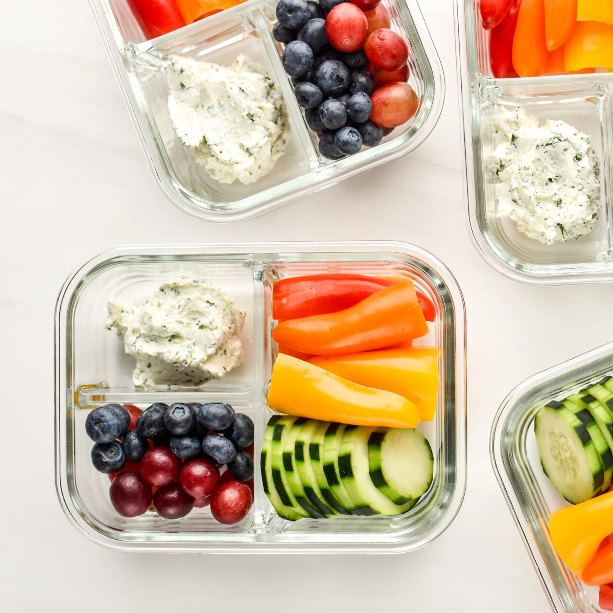 Herbed Goat Cheese Rainbow Snack Boxes