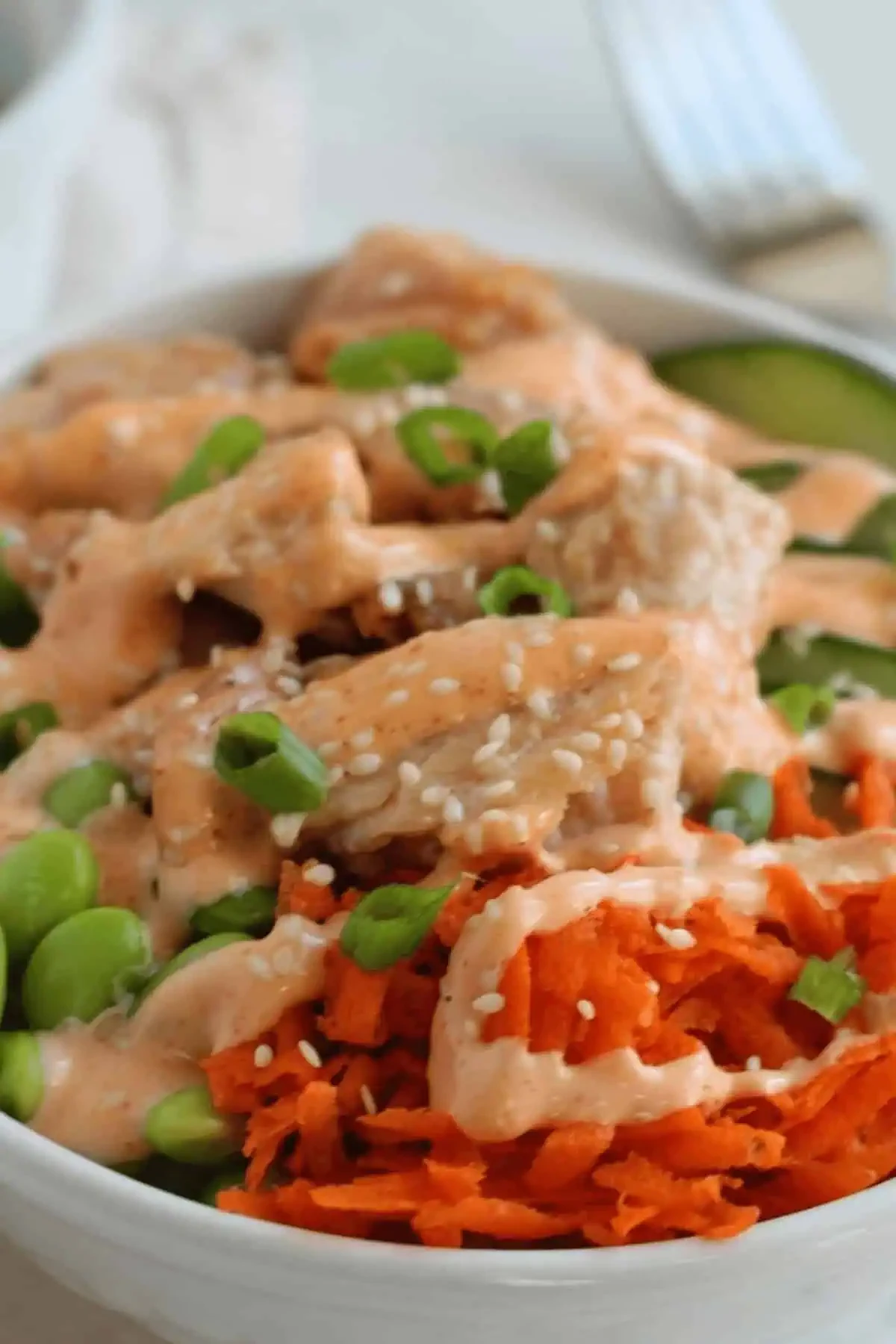 Teriyaki Salmon Bowls with Spicy Mayo Sauce