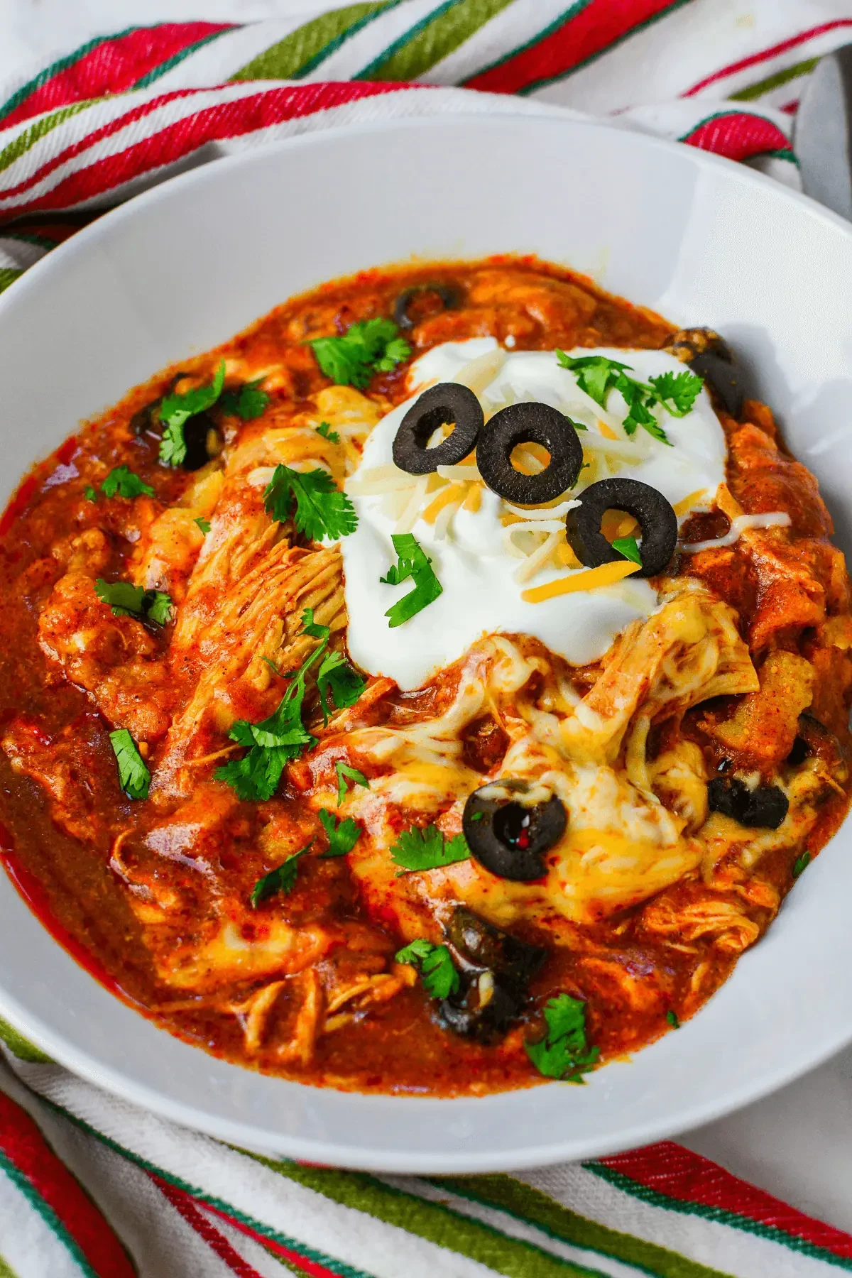 Crockpot Chicken Enchilada Casserole