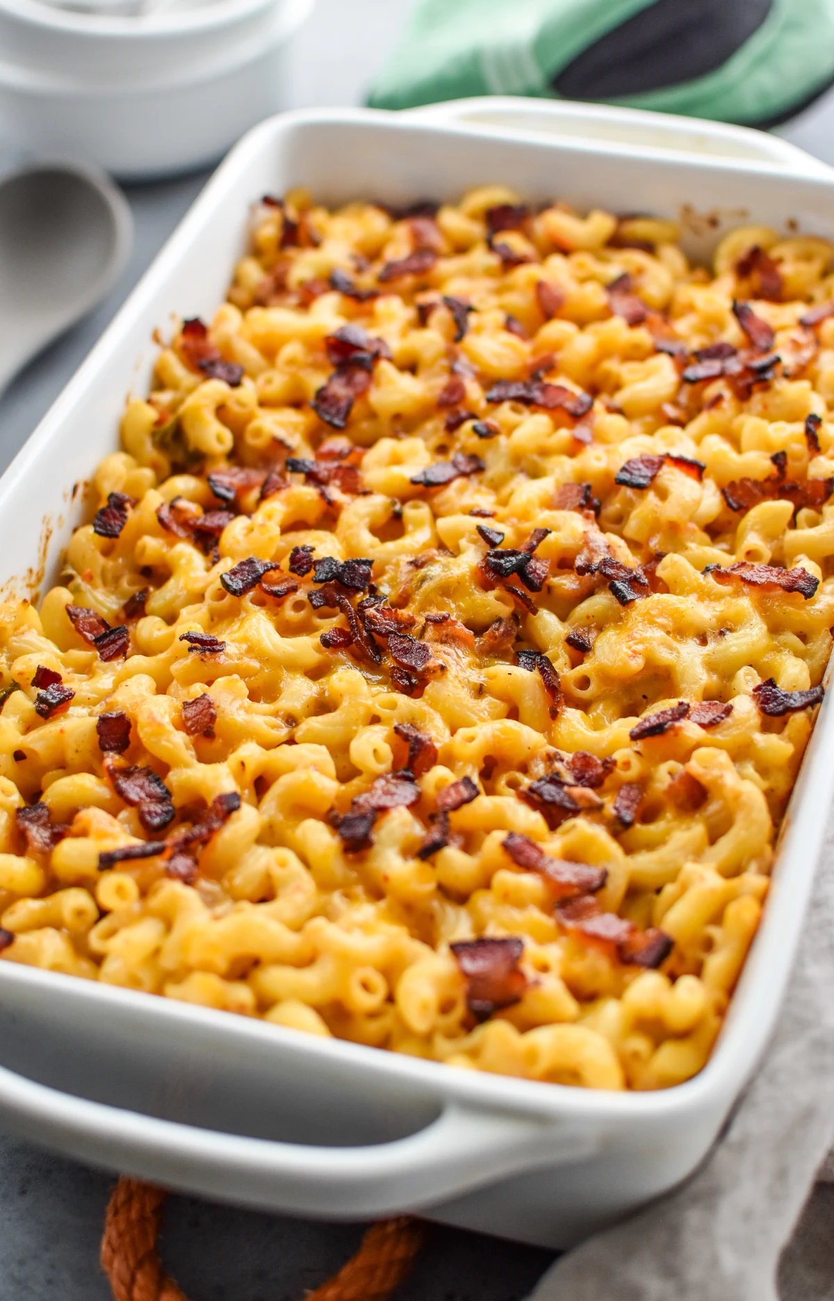 Kimchi Bacon Greek Yogurt Mac and Cheese