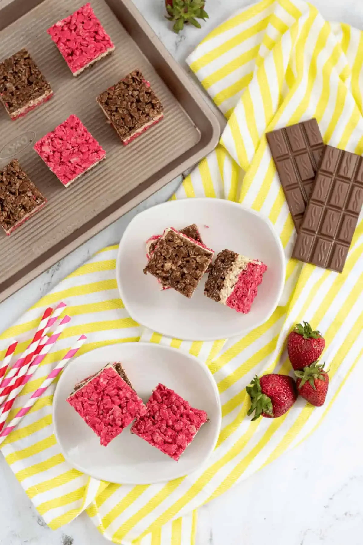Strawberry Chocolate Rice Krispie Treats