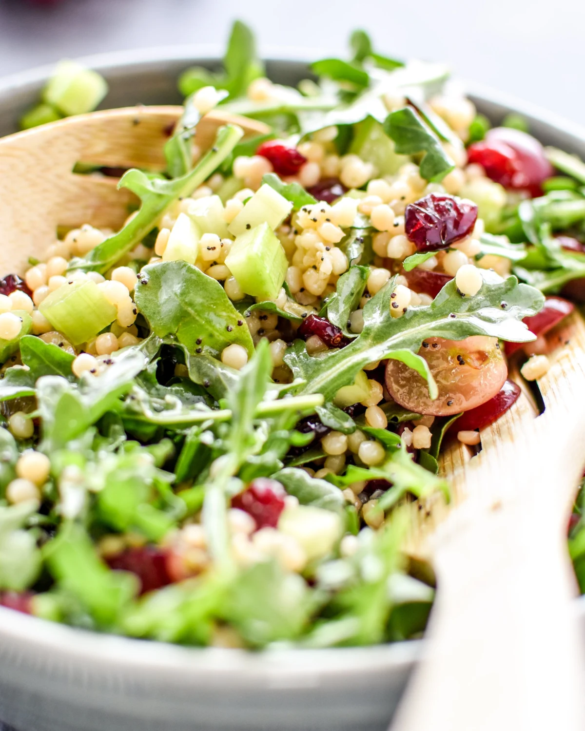 Make-Ahead Lemon Poppyseed Couscous Arugula Salad