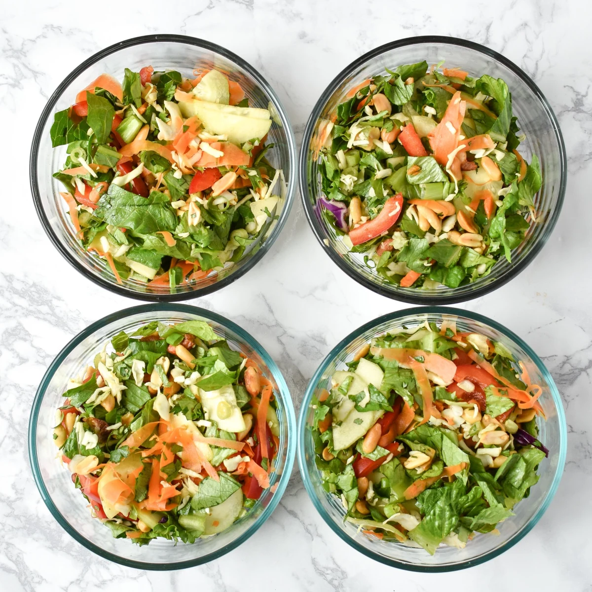 Meal Prep Chopped Thai Salad with Easy Peanut Dressing