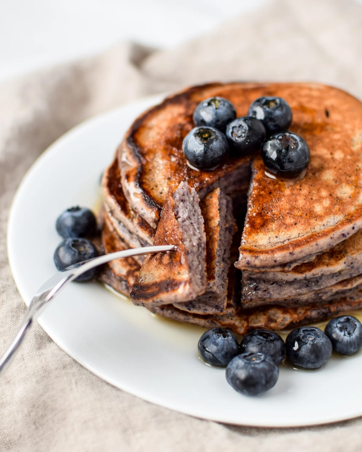Lemon Poppy Seed Blueberry Protein Pancakes