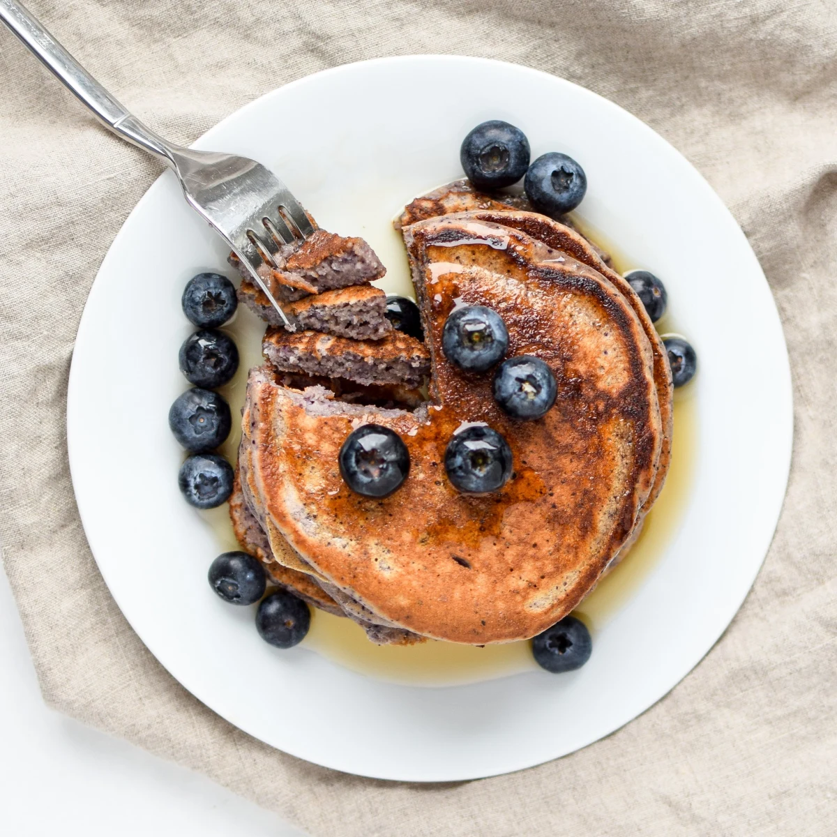 Lemon Poppy Seed Blueberry Protein Pancakes