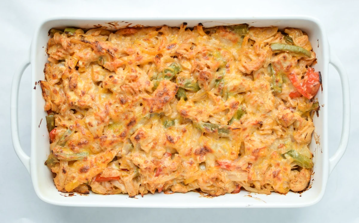 Baked Chicken Fajita Noodle Casserole