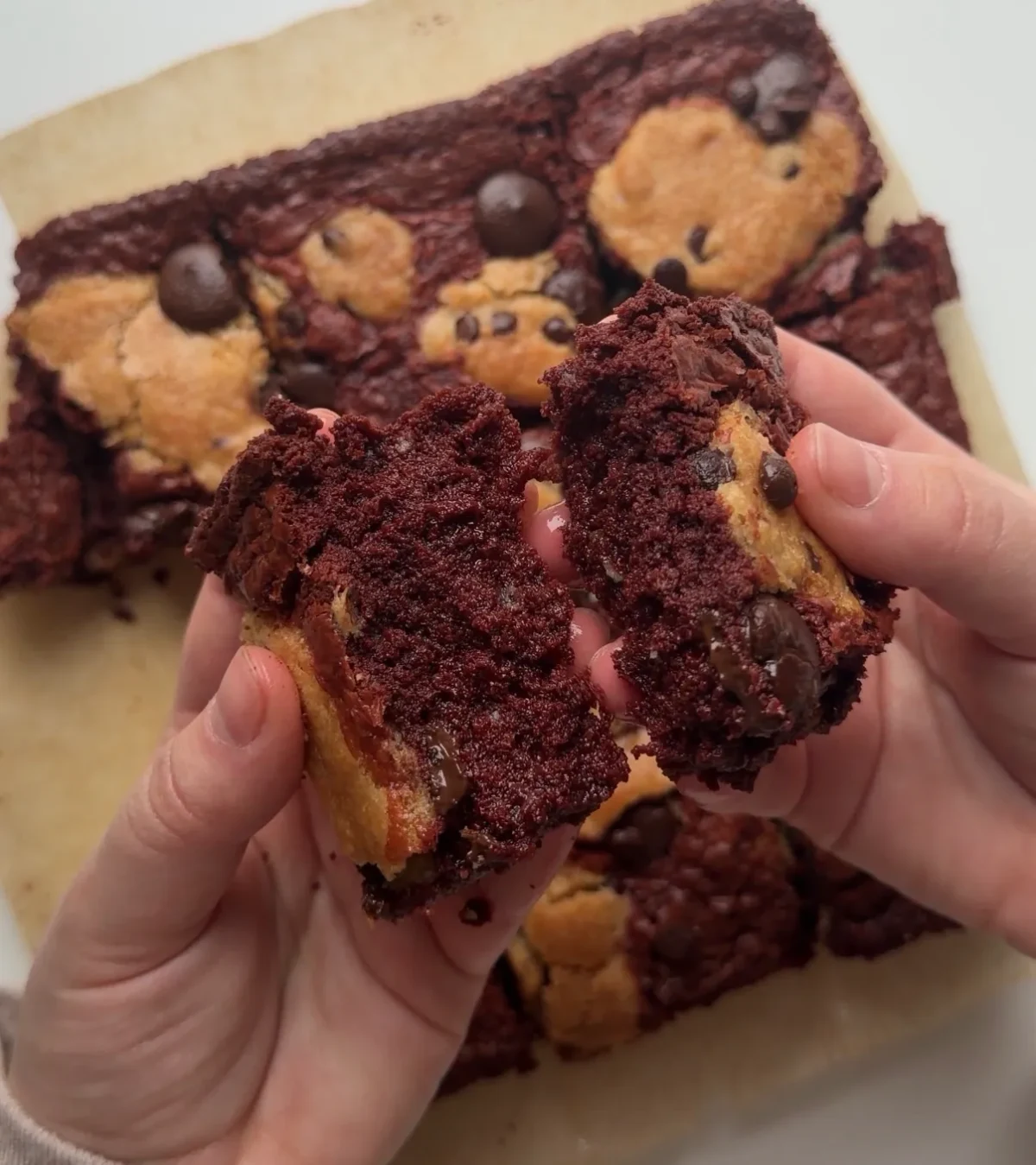 Red Velvet Brookies (Cookie + Brownie)