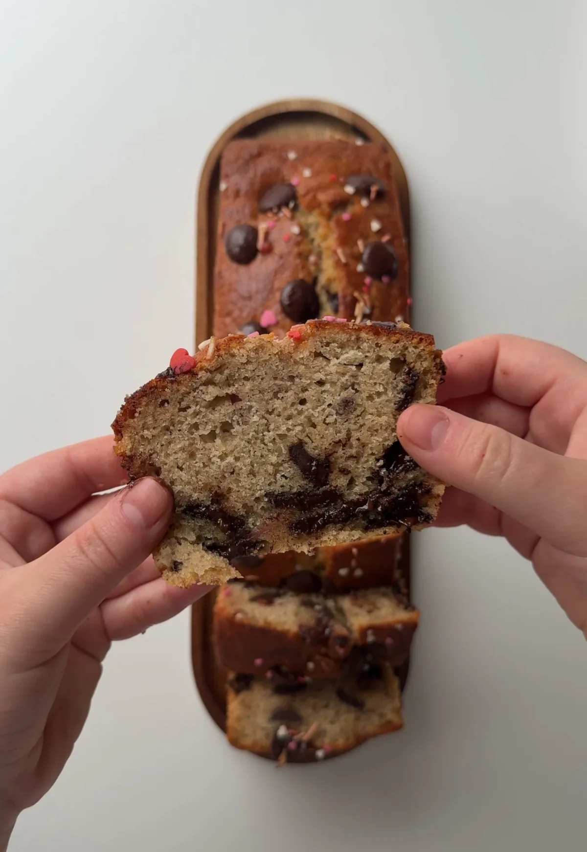 Chocolate Chip Banana Bread Valentines Edition