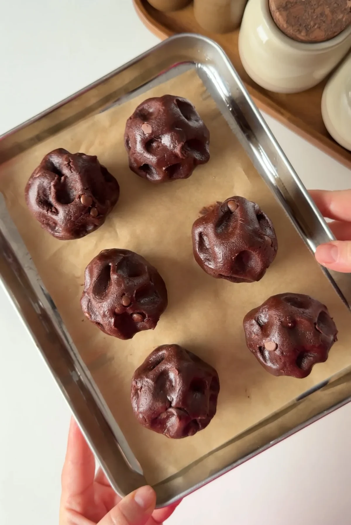 Nutella Stuffed Double Chocolate Cookies