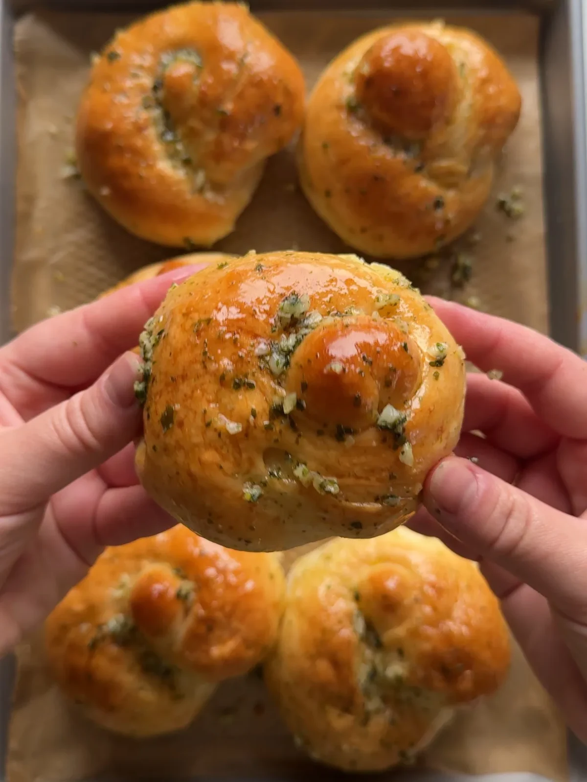 Garlic Knot McChicken Sliders with Garlic-Herb Butter