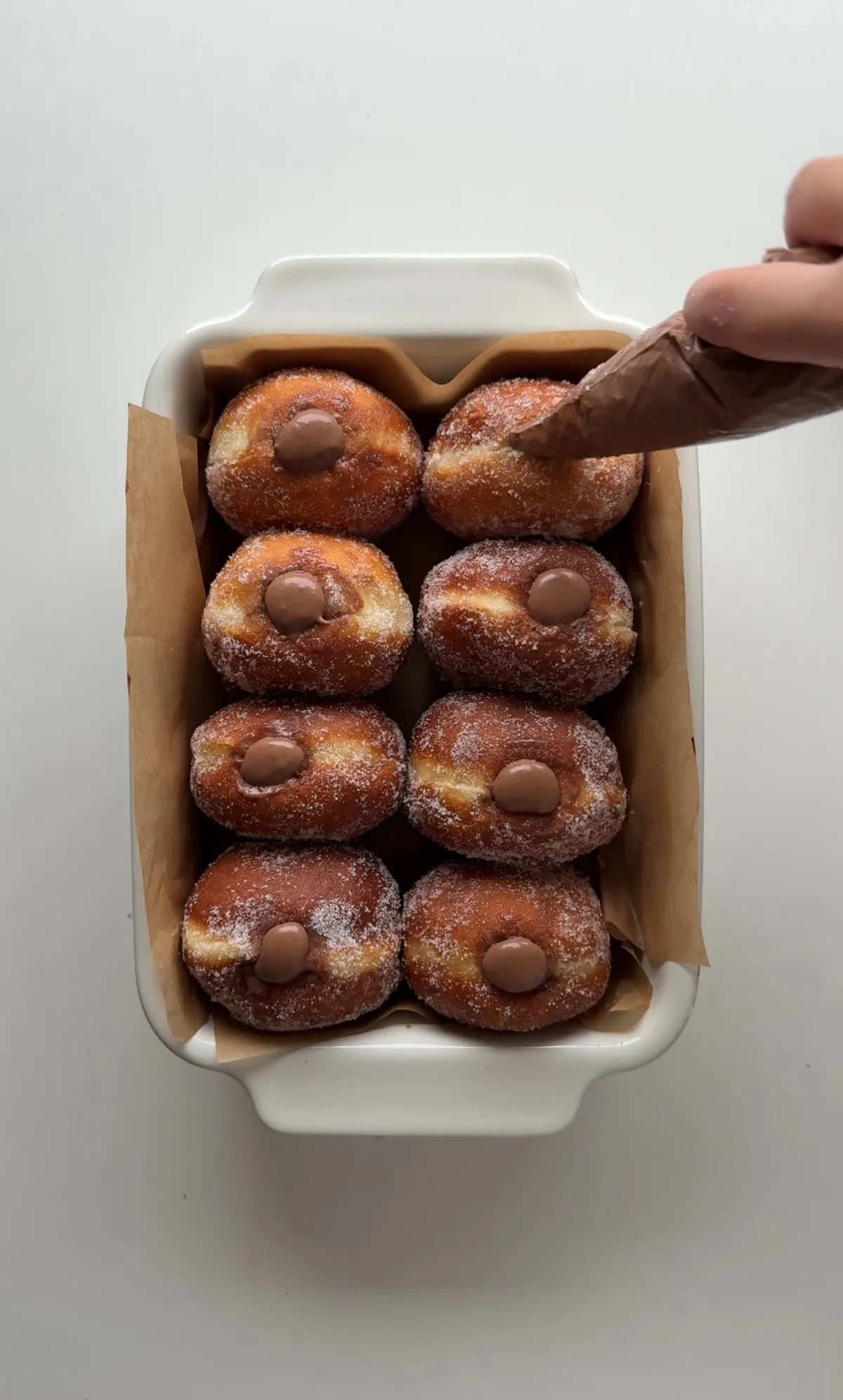 Homemade Bomboloni with Chocolate Cream