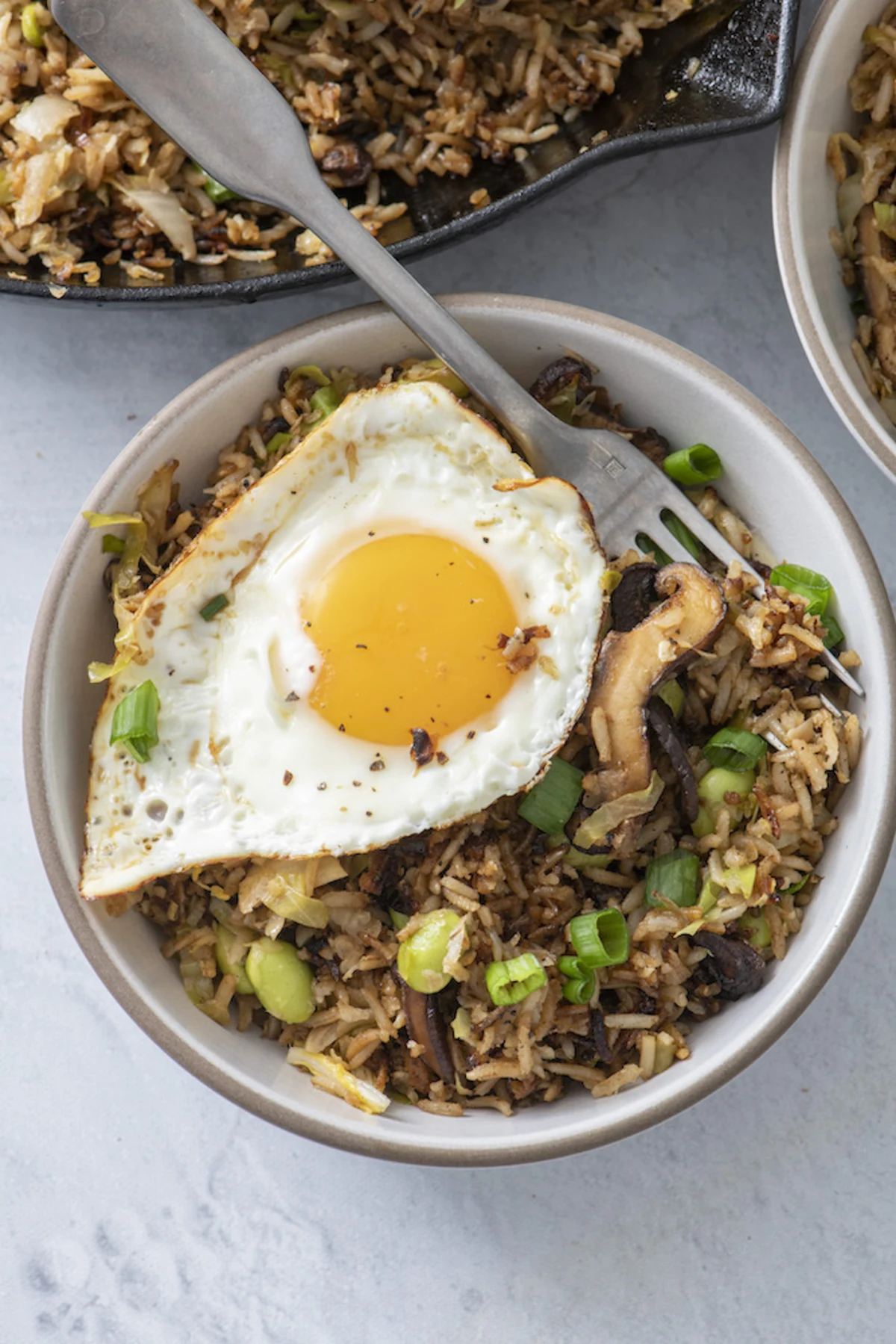 Crispy Rice with Shiitakes and Cabbage