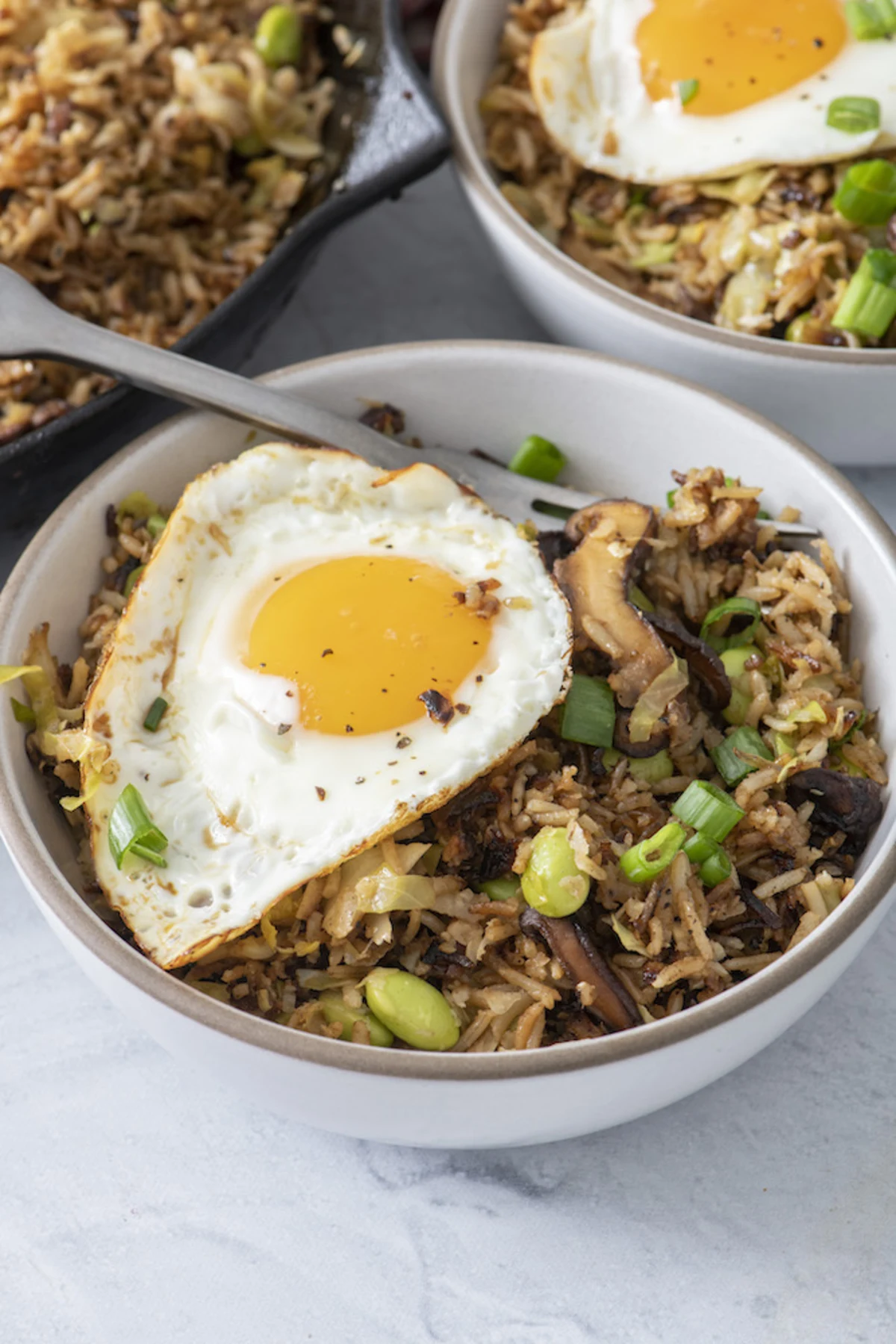 Crispy Rice with Shiitakes and Cabbage