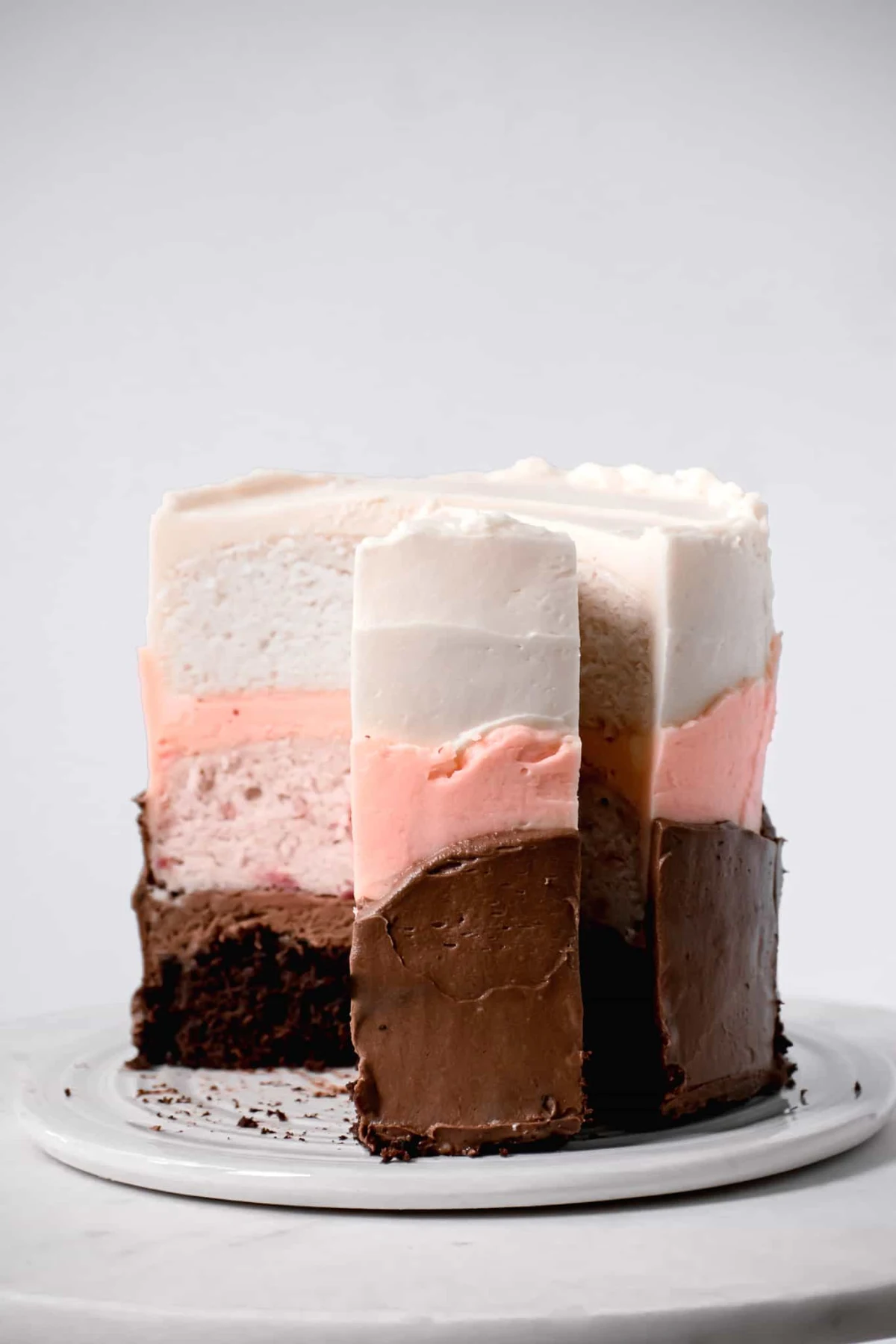 Neapolitan Cake with Swiss Meringue Buttercream