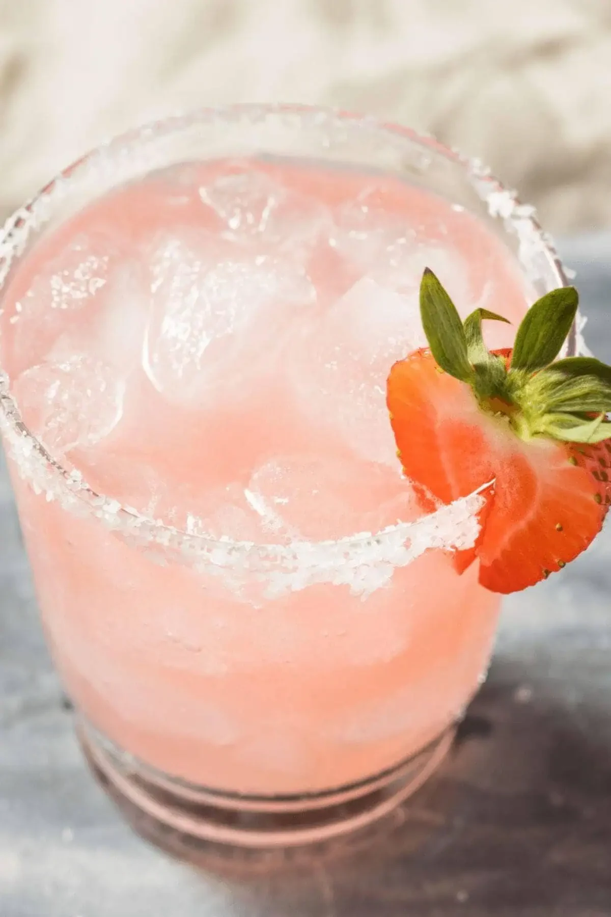 Strawberry Margarita on the Rocks