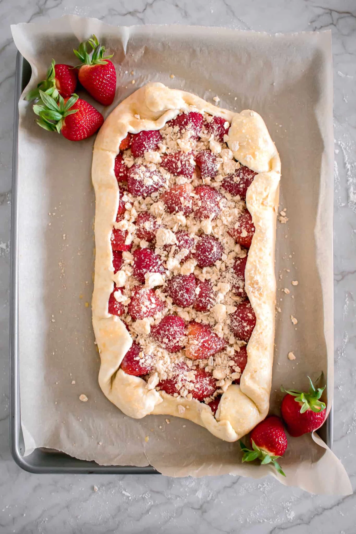 Strawberry Galette with Oat Crumble Topping