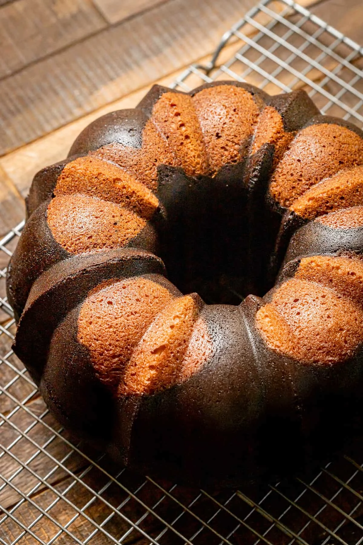 Chocolate Pumpkin Swirl Bundt Cake
