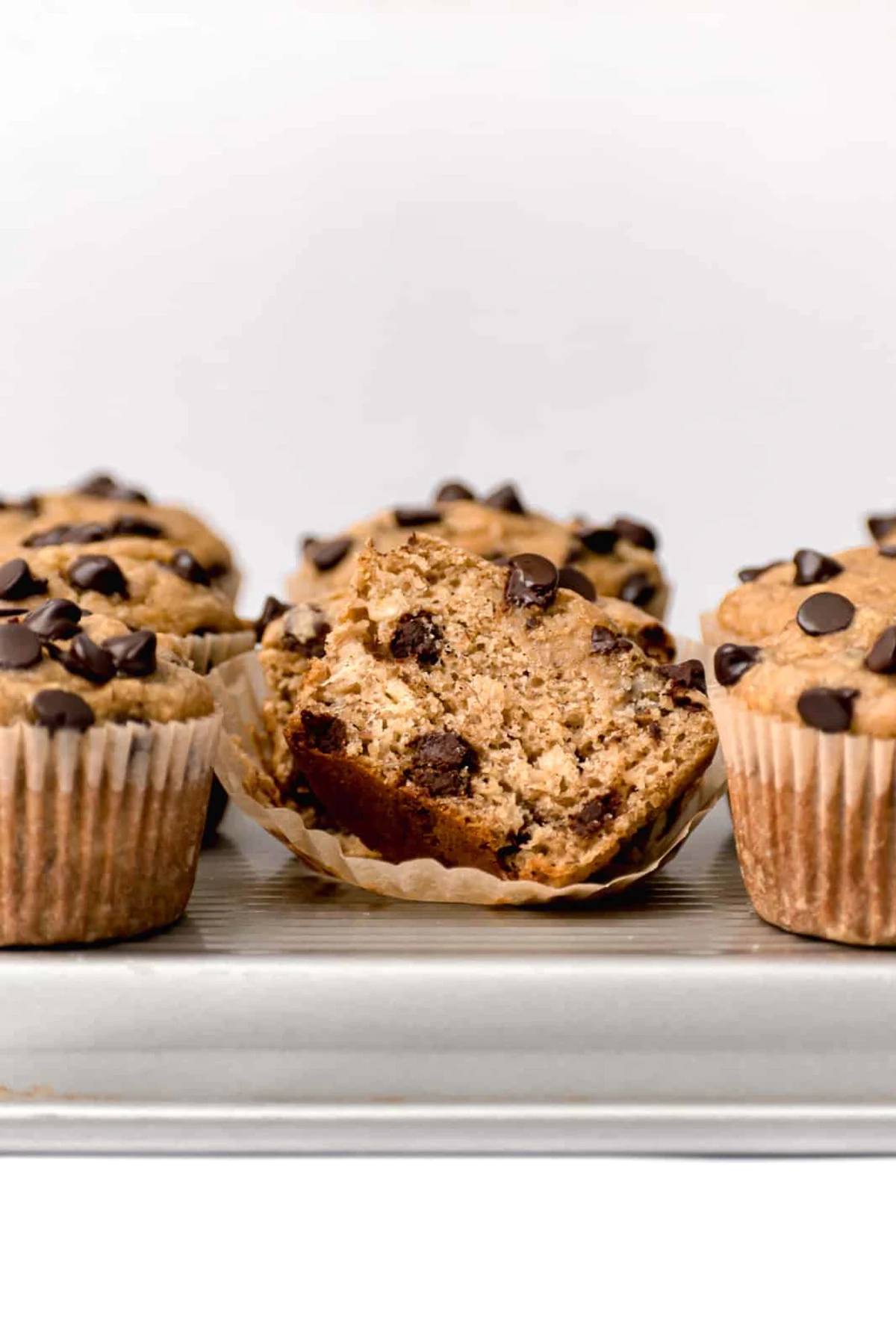 Banana Tahini Chocolate Chip Muffins