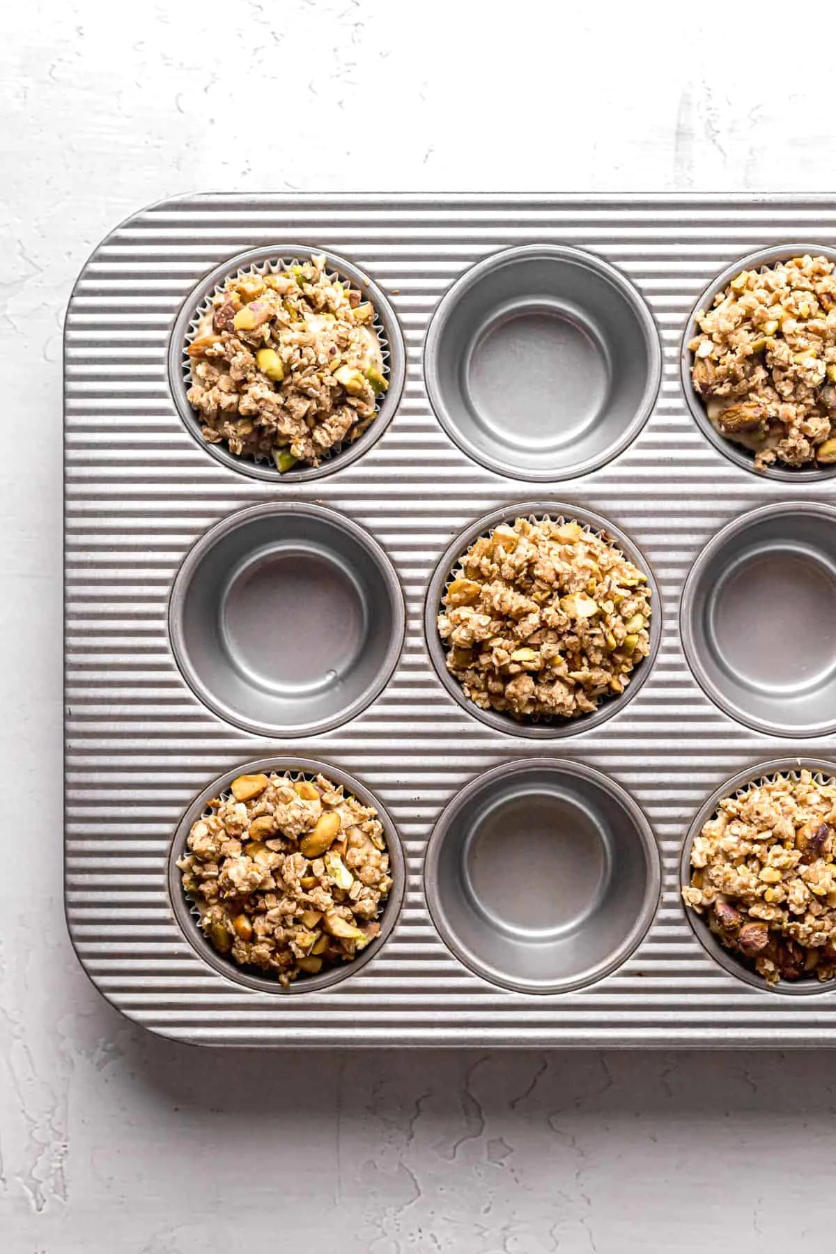 Pistachio Muffins with Oat Streusel
