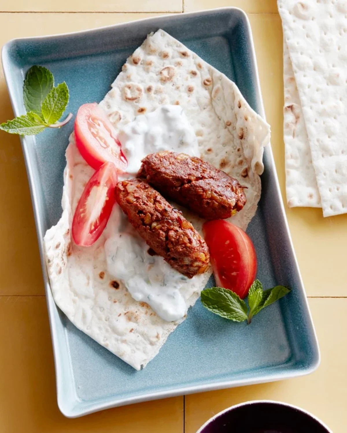 Beef Kofta with Lemon Yogurt Sauce