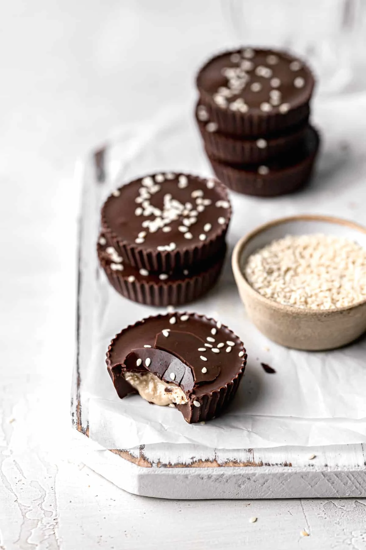 Dark Chocolate Tahini Cups