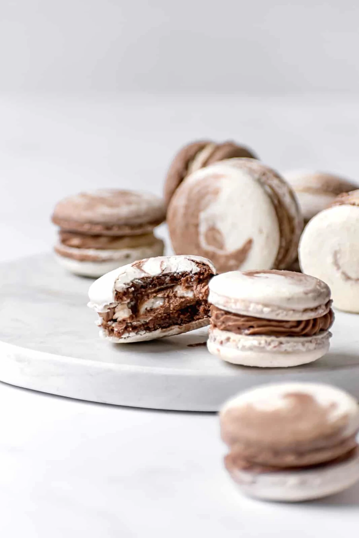 Chocolate & Vanilla Swirled Macarons