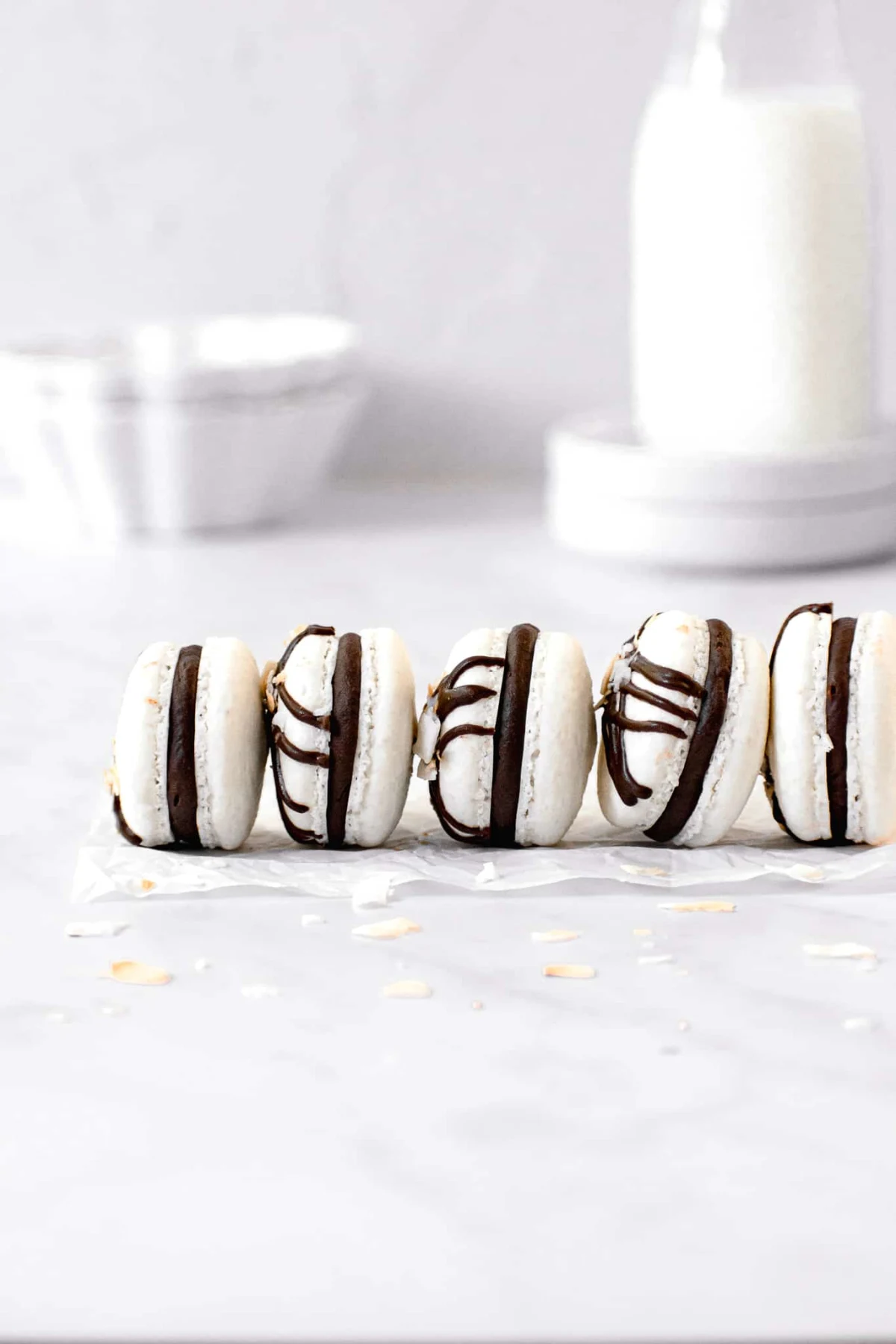 Almond Chocolate Coconut Macarons