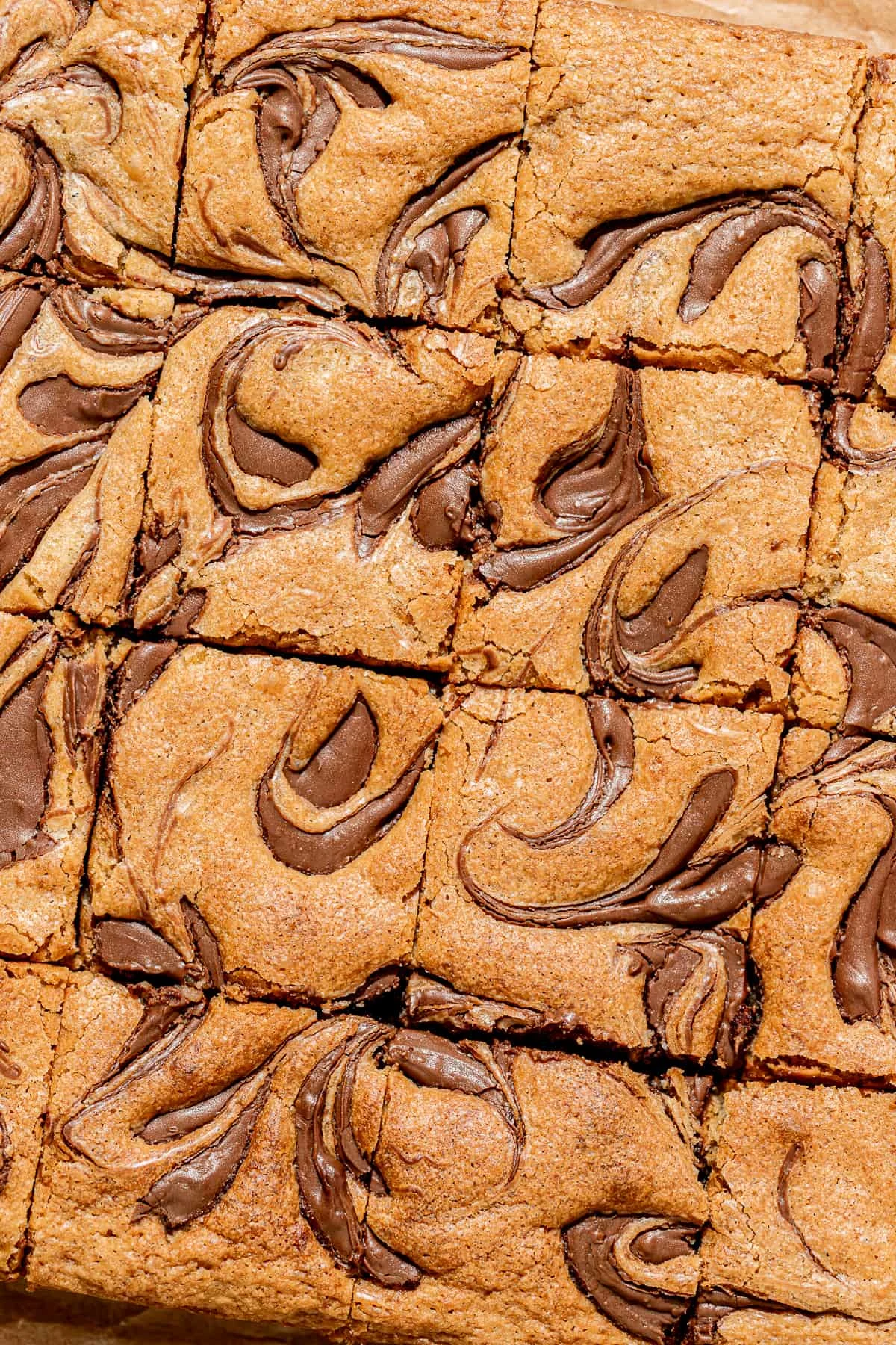 Nutella Swirled Banana Blondies