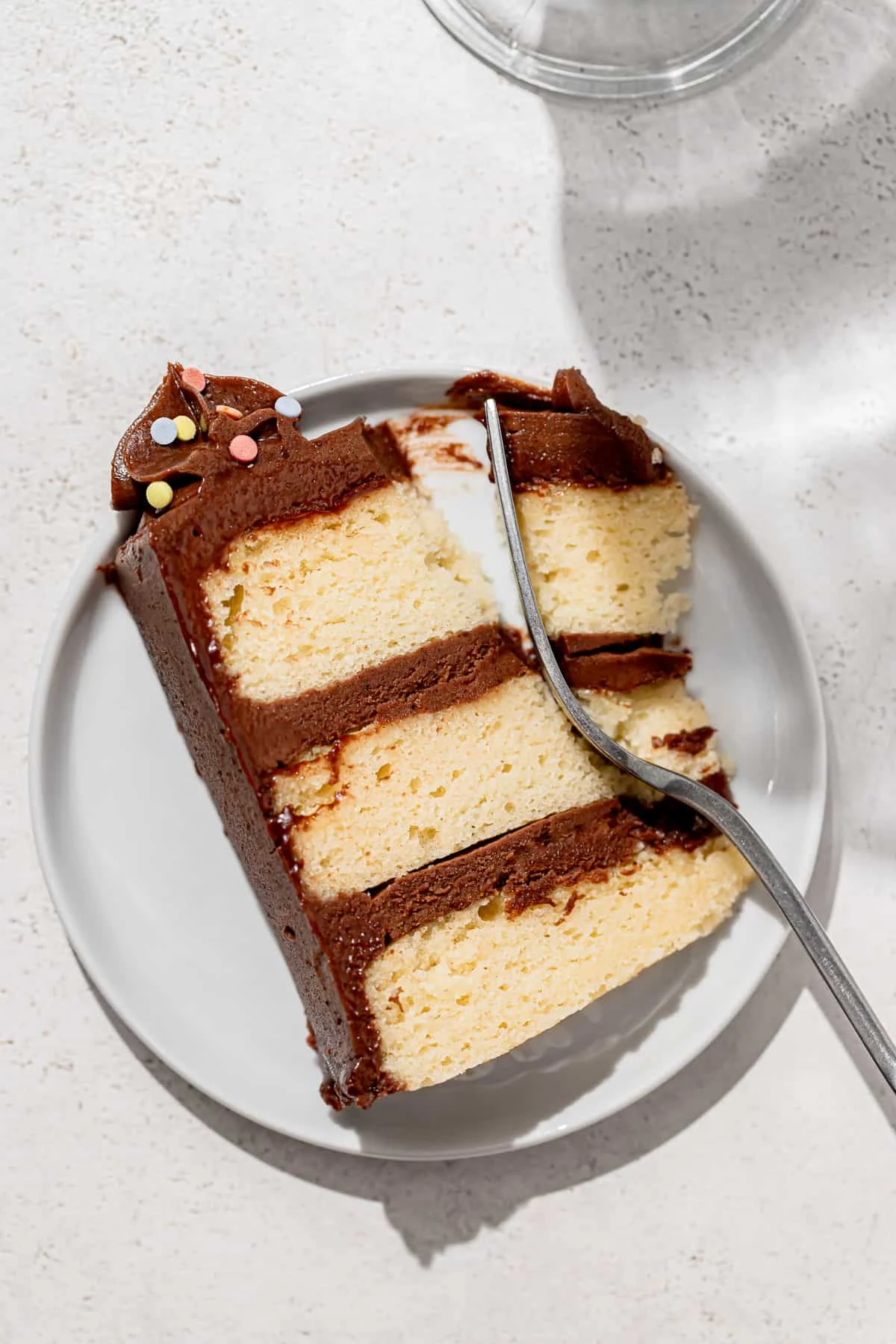 Yellow Cake with Chocolate Frosting