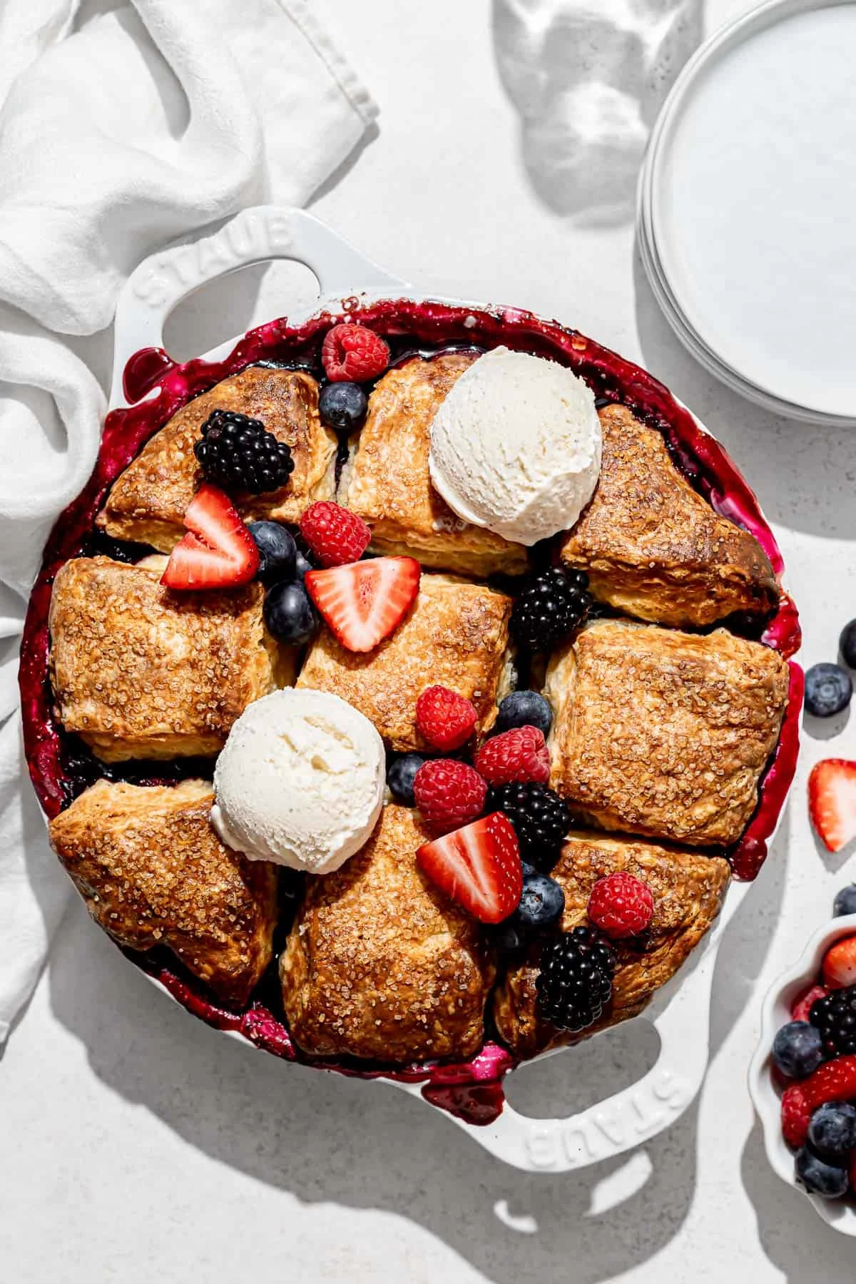 Mixed Berry Cobbler with Buttermilk Biscuits