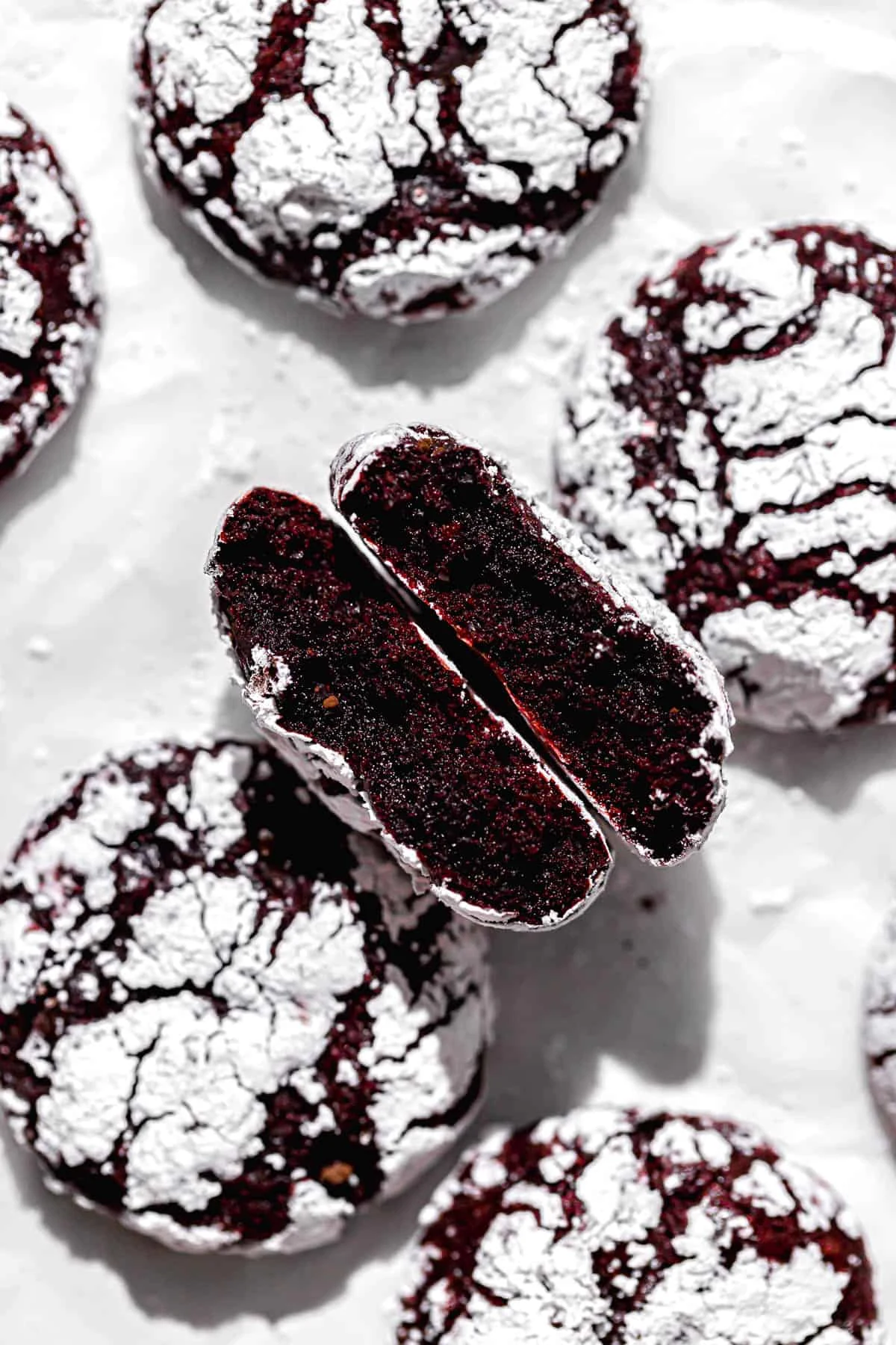 Red Velvet Crinkle Cookies